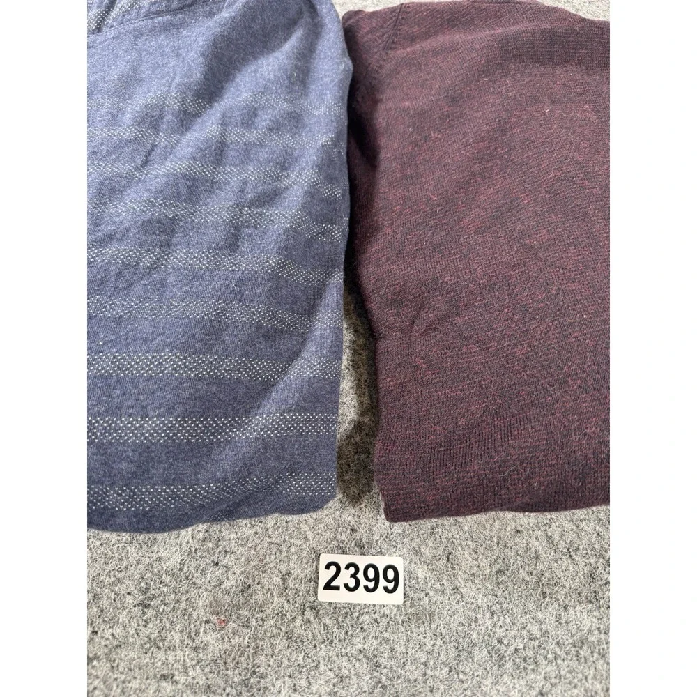 Banana Republic Mens XL Hooded Sweater Bundle Blue Burgundy Knit Pullover Lot 2